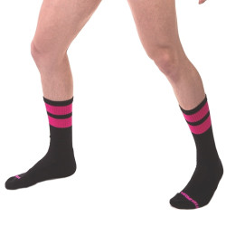 Barcode Berlin Chaussettes Gym Socks Noir-Rose fluo